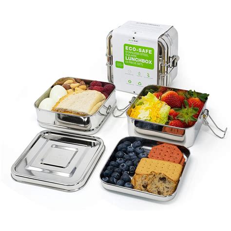 stainless steel 3 in 1 ecolunch box|Ecolunchbox Three.